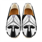 Black And White Spartan Helmet Print Casual Shoes