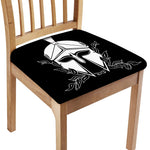 Black And White Spartan Helmet Print Chair Cushion Cover