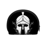 Black And White Spartan Helmet Print Coin Purse