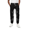 Black And White Spartan Helmet Print Cotton Sweatpants