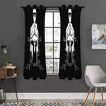 Black And White Spartan Helmet Print Curtain