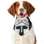 Black And White Spartan Helmet Print Dog Bandana