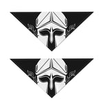 Black And White Spartan Helmet Print Dog Bandana