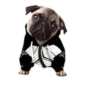Black And White Spartan Helmet Print Dog Zip Up Hoodie