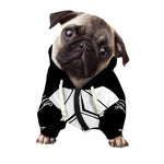 Black And White Spartan Helmet Print Dog Zip Up Hoodie