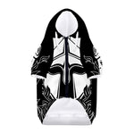 Black And White Spartan Helmet Print Dog Zip Up Hoodie