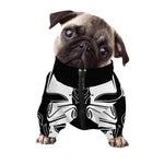 Black And White Spartan Helmet Print Dog Zip Up Jacket