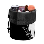 Black And White Spartan Helmet Print Drawstring Makeup Bag