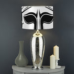 Black And White Spartan Helmet Print Drum Lamp Shade