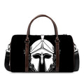 Black And White Spartan Helmet Print Duffel Bag