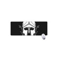 Black And White Spartan Helmet Print Extended Mouse Pad