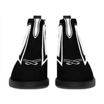 Black And White Spartan Helmet Print Flat Ankle Boots