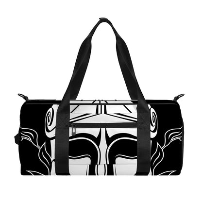 Black And White Spartan Helmet Print Gym Bag