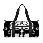 Black And White Spartan Helmet Print Gym Bag