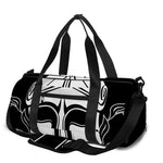Black And White Spartan Helmet Print Gym Bag