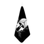Black And White Spartan Helmet Print Hand Towel