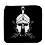 Black And White Spartan Helmet Print Hand Towel