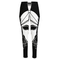 Black And White Spartan Helmet Print High-Waisted Pocket Leggings