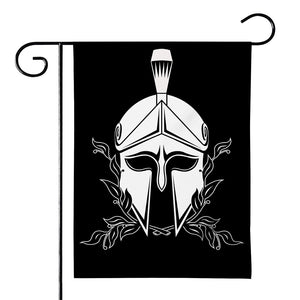 Black And White Spartan Helmet Print House Flag