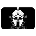 Black And White Spartan Helmet Print Indoor Door Mat