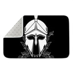 Black And White Spartan Helmet Print Indoor Door Mat