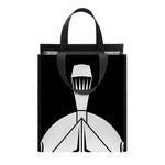 Black And White Spartan Helmet Print Insulated Lunch Tote