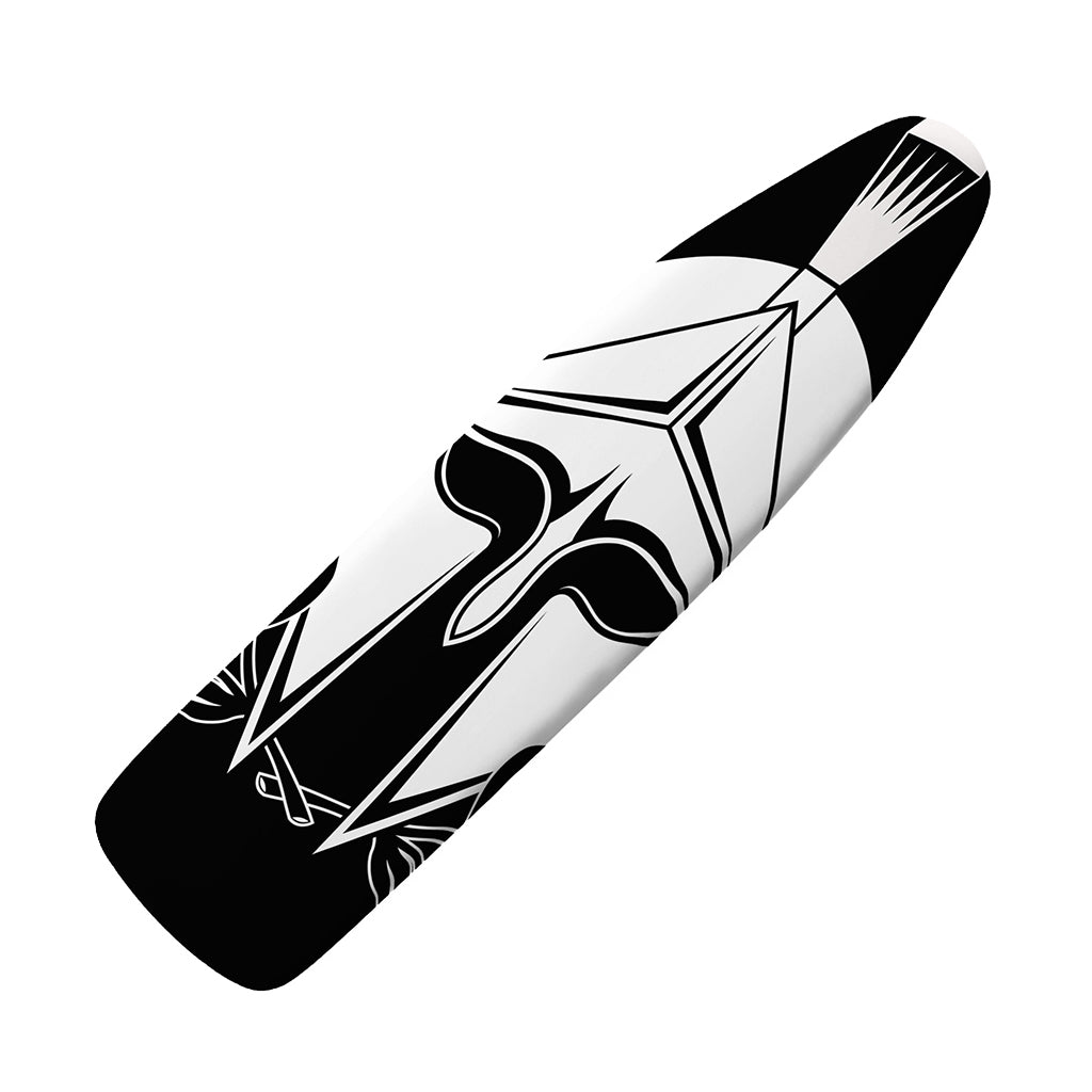 Black And White Spartan Helmet Print Ironing Board Cover