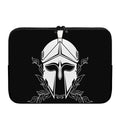 Black And White Spartan Helmet Print Laptop Sleeve