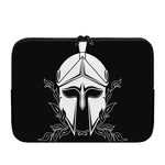 Black And White Spartan Helmet Print Laptop Sleeve