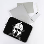 Black And White Spartan Helmet Print Laptop Sleeve