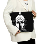 Black And White Spartan Helmet Print Laptop Sleeve