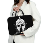 Black And White Spartan Helmet Print Laptop Sleeve With Handle