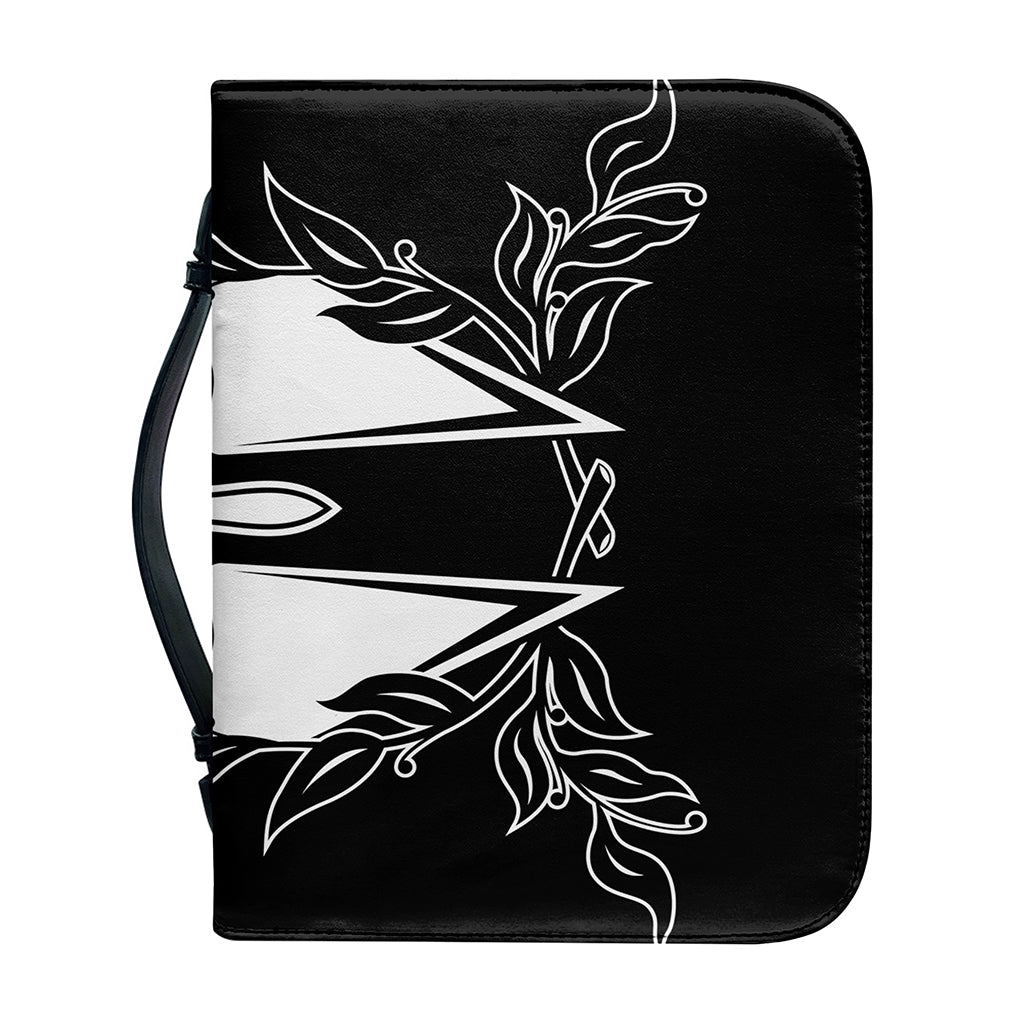 Black And White Spartan Helmet Print Leather Bible Cover