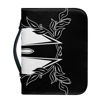 Black And White Spartan Helmet Print Leather Bible Cover