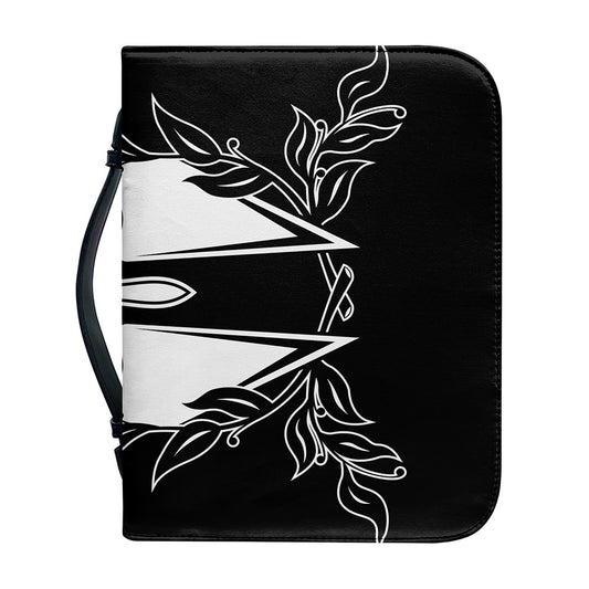Black And White Spartan Helmet Print Leather Bible Cover