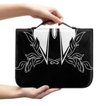 Black And White Spartan Helmet Print Leather Bible Cover