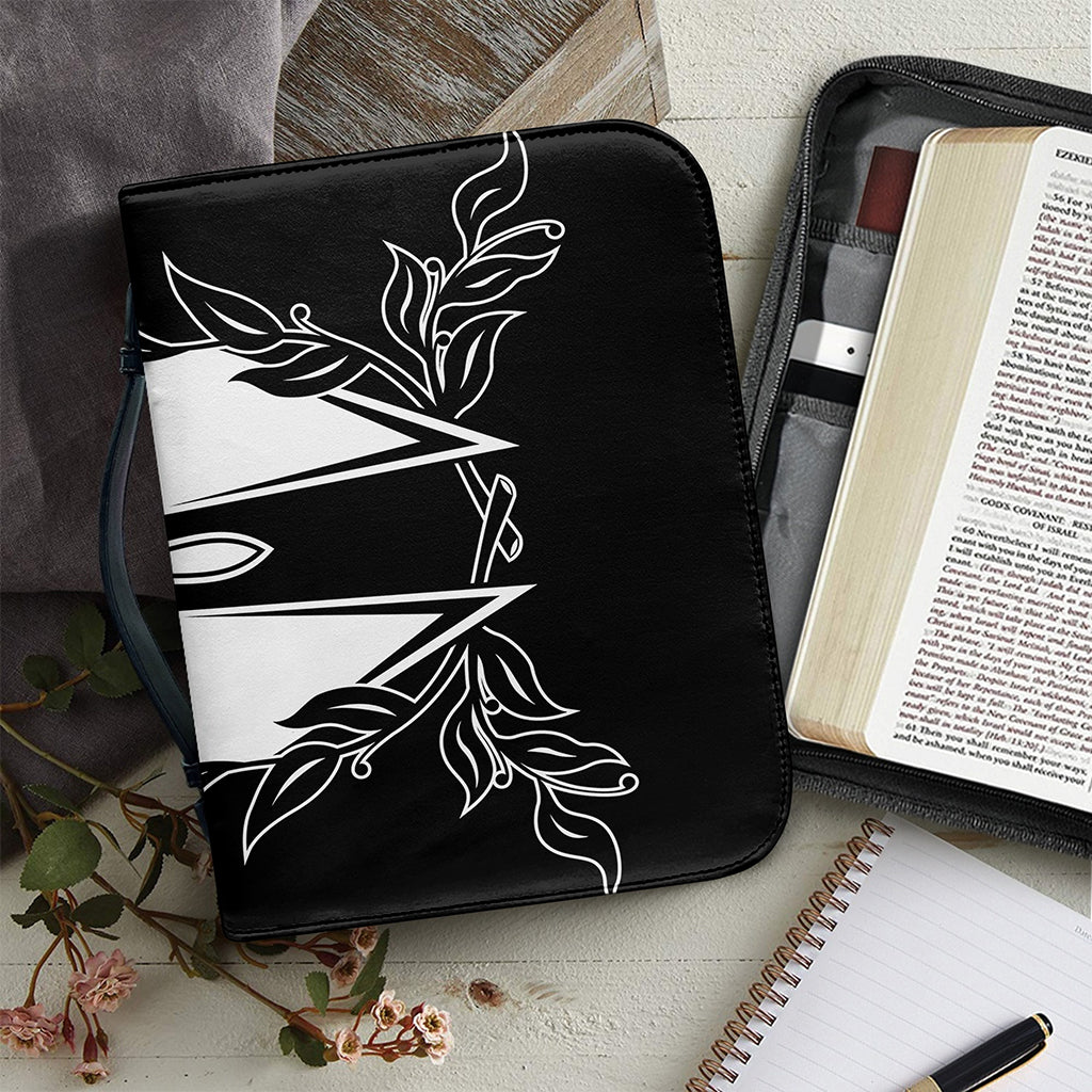 Black And White Spartan Helmet Print Leather Bible Cover