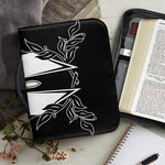 Black And White Spartan Helmet Print Leather Bible Cover