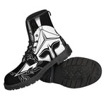 Black And White Spartan Helmet Print Backpack