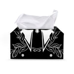 Black And White Spartan Helmet Print Leather Tissue Box Cover