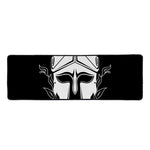Black And White Spartan Helmet Print Long Kitchen Mat