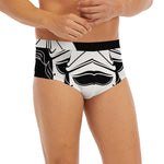 Black And White Spartan Helmet Print Men's Briefs