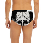 Black And White Spartan Helmet Print Men's Briefs