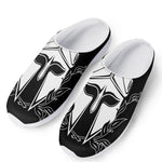 Black And White Spartan Helmet Print Mesh Casual Shoes