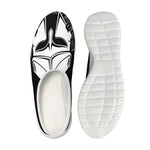 Black And White Spartan Helmet Print Mesh Casual Shoes