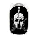 Black And White Spartan Helmet Print Mesh Laundry Hamper