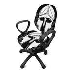 Black And White Spartan Helmet Print Office Chair Cover