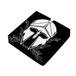 Black And White Spartan Helmet Print Outdoor Seat Cushion Cover