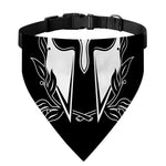 Black And White Spartan Helmet Print Over The Collar Dog Bandana