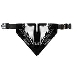 Black And White Spartan Helmet Print Over The Collar Dog Bandana